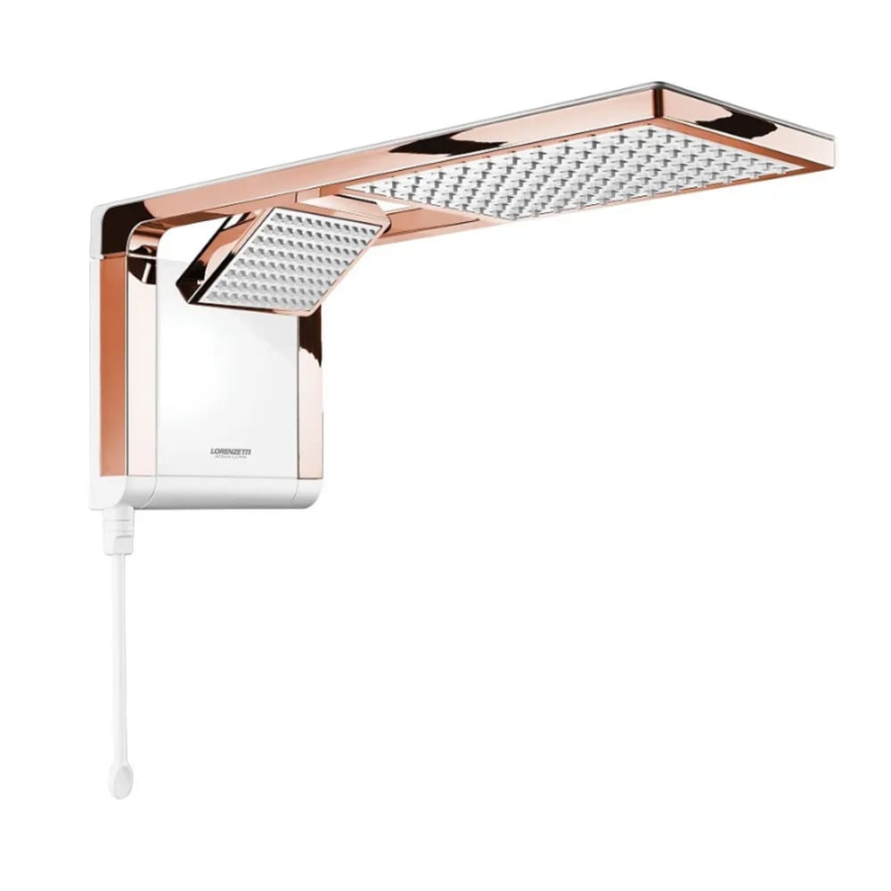 Chuveiro Acqua Duo Ultra Branco Rose Gold 7800W 220V Lorenzetti