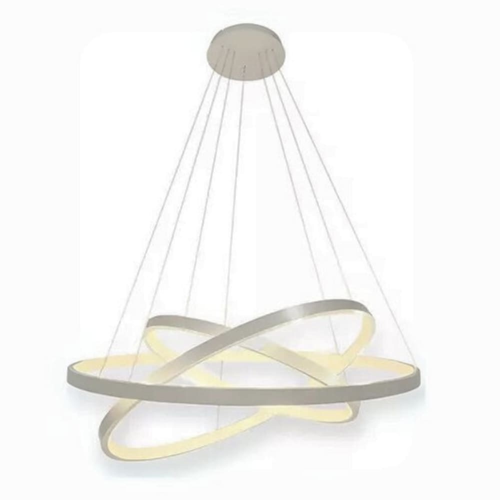Lustre Pendente 3 Arcos LED 60W 3200K Prata Domum
