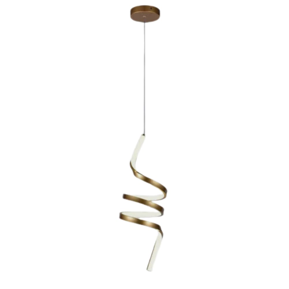 Lustre Pendente Espiral Dourado LED 18W 3000K Domum