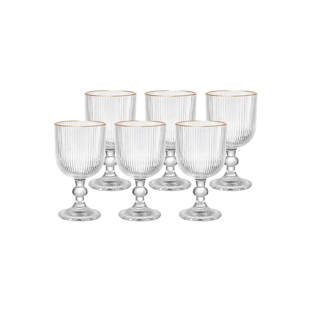 Jogo De Taça P/ Água E Vinho 370Ml 6 Pçs Graffiato Hauskraft