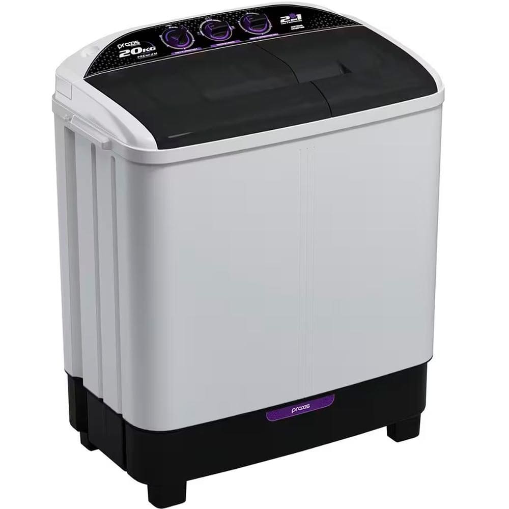 Lavadora Praxis 2 Em 1 20 Kg Premium Lava 10 Kg E Centrifuga 10 Kg Branca 127V
