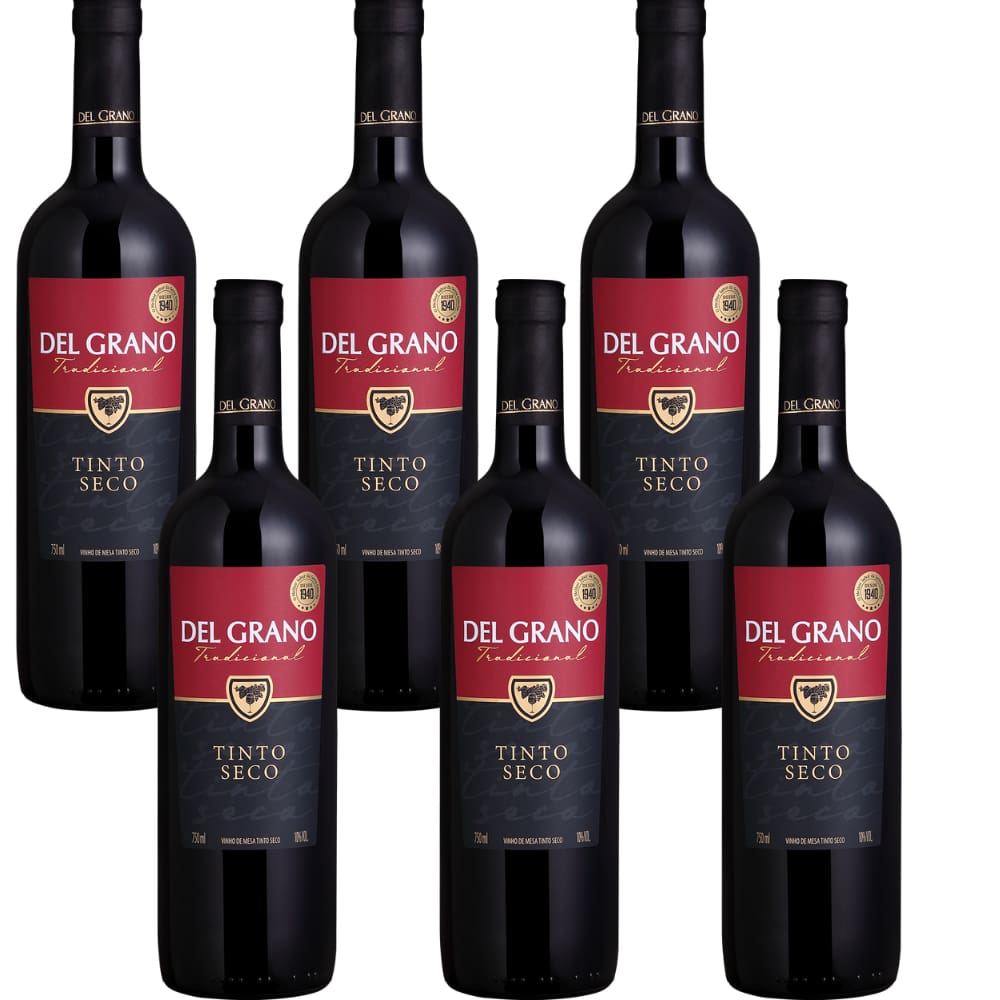 Cx 6 Vinho de Mesa Tinto Seco Del Grano 750 ml