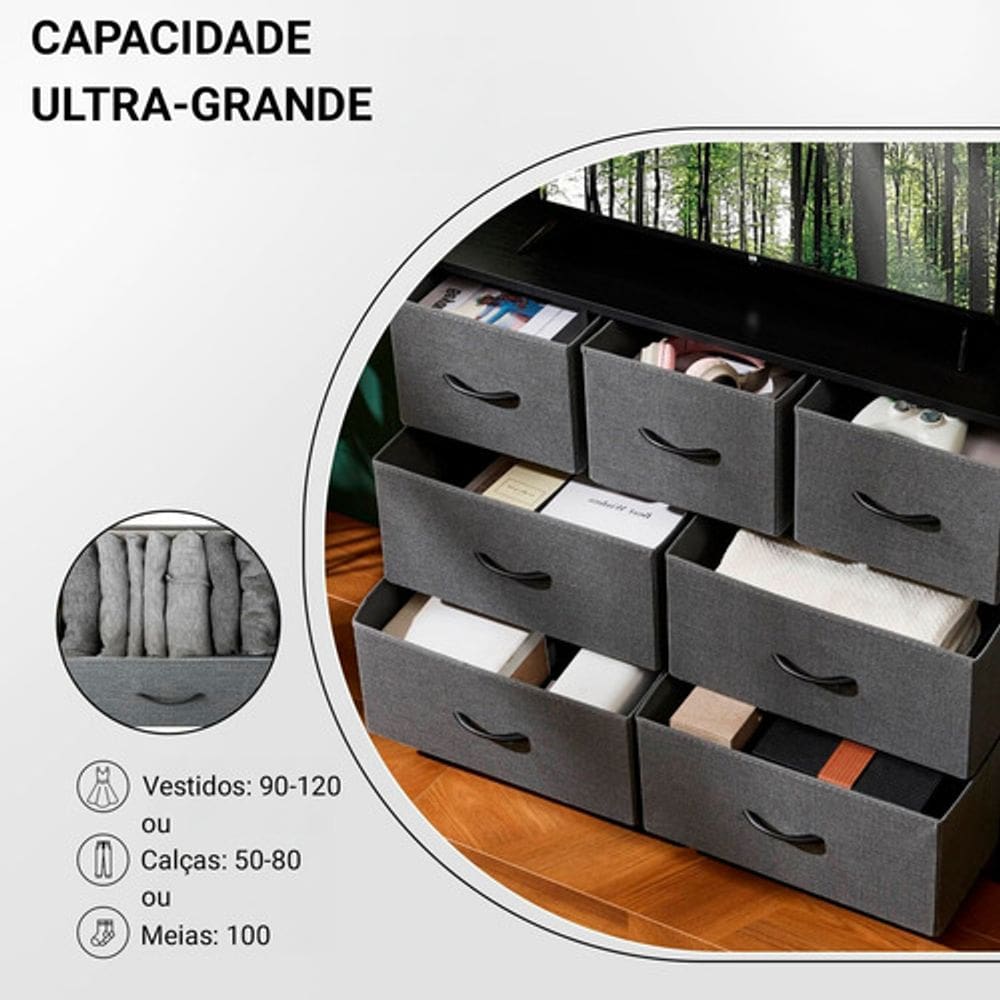 Cômoda organizadora Decoteam com 7 Gavetas Multiuso