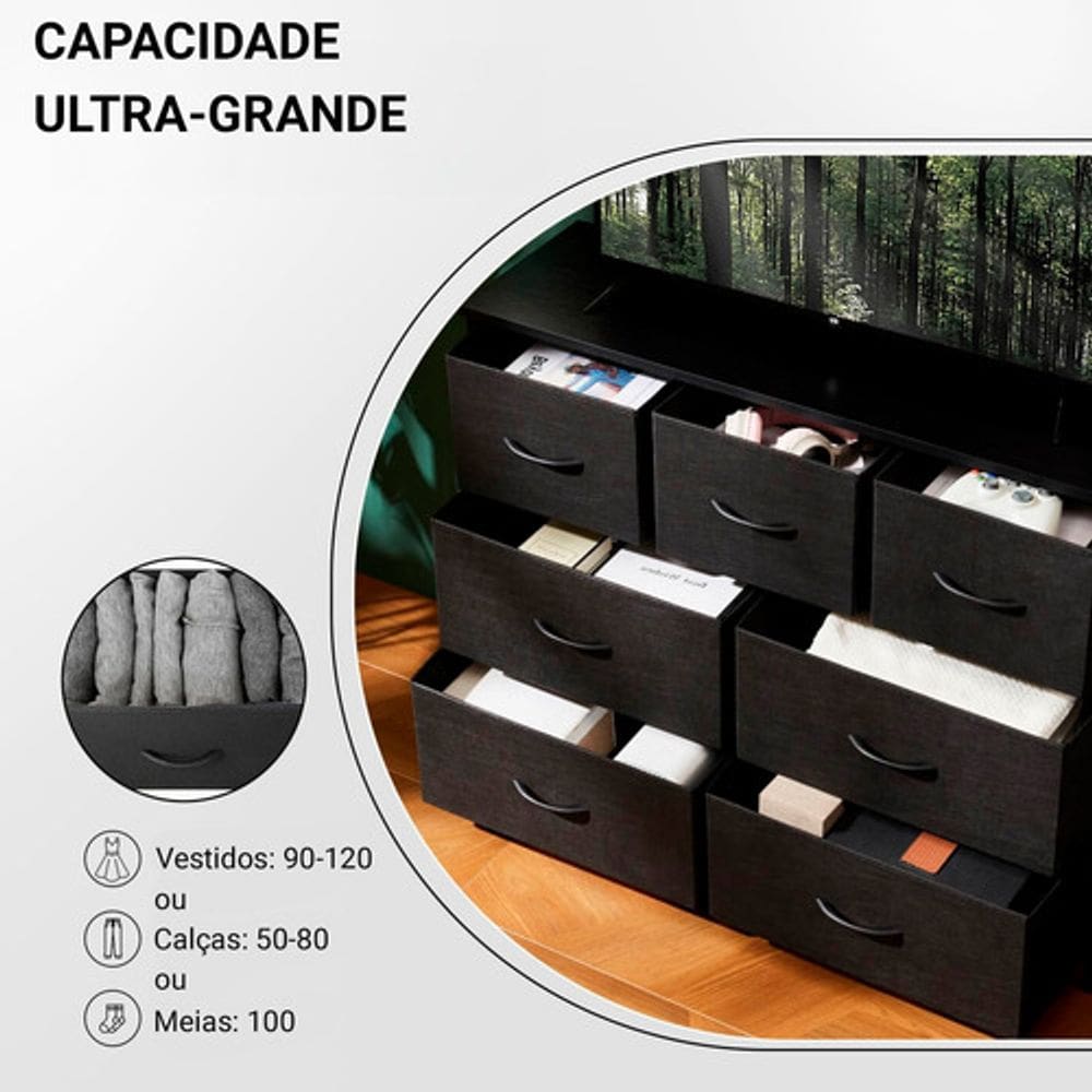 Cômoda organizadora Decoteam com 7 Gavetas Multiuso