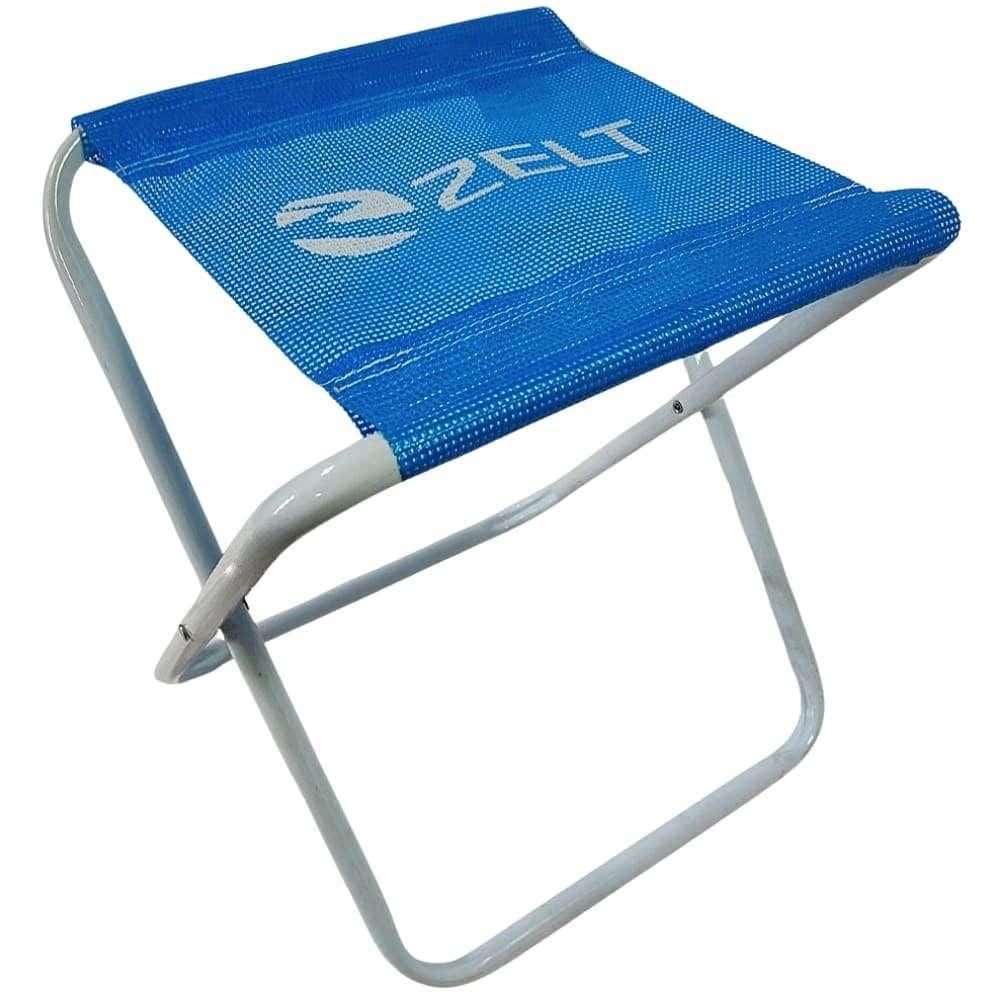 Banqueta Dobrável em Aço Pintado até 90Kg Azul ZELT