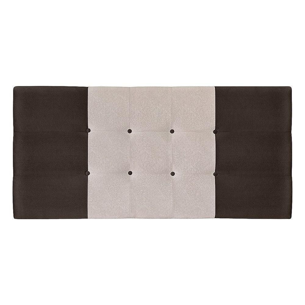 Painel Estofado Nina 164 Cm Cama Box Quarto Casal Queen Size Suede Marrom/bege