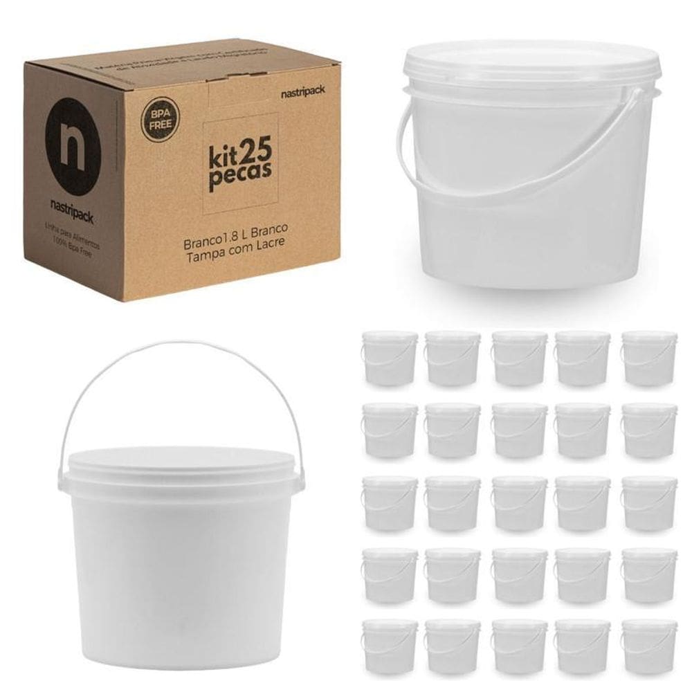 Balde Para Pesca 1.8 Litros 25 Pçs