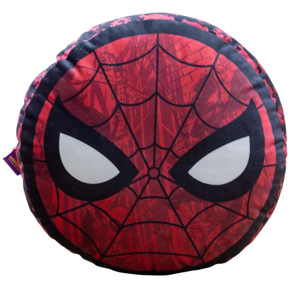 Almofada Homem-Aranha Spider-man 3D Redonda 35x35 Cm Aveludada Oficial Marvel