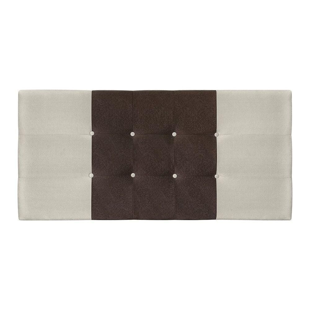 Painel Estofado Mini 195 Cm Para Cama Box Quarto Casal King Size Suede Bege/marrom