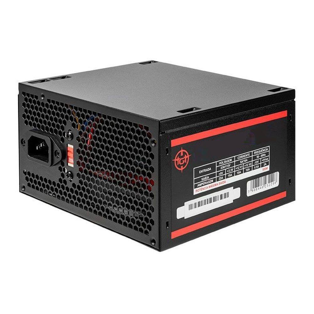 Fonte ATX 500W TGT Bivolt Chaveada Preta