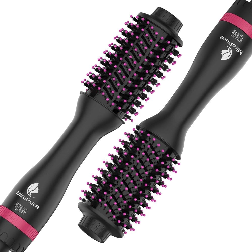 Escova de secador de cabelo MiroPure 4 em 1 1200W 4 Speed Temp Preto Vermelho