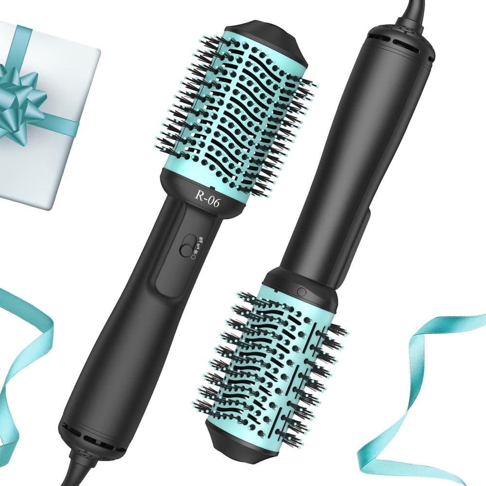 Escova para secador de cabelo Lopeie 4 em 1 volumizador com barril oval teal