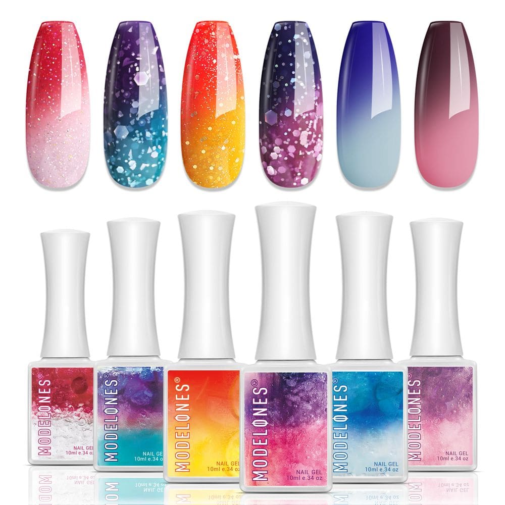 Conjunto de esmaltes em gel que muda de cor, modelones, 6 cores, 10 ml