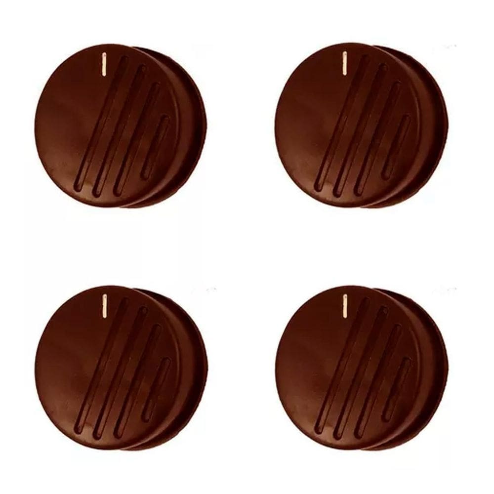 Botão Para Fogão Dako Magister Redondo Com Trava Marron 4Pcs