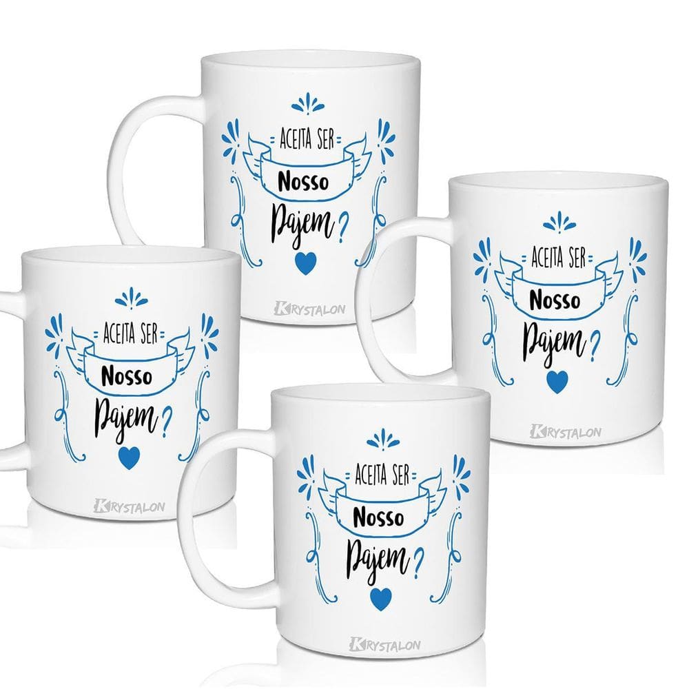 Kit 4 Canecas Lembrancinha Personalizado Pajem