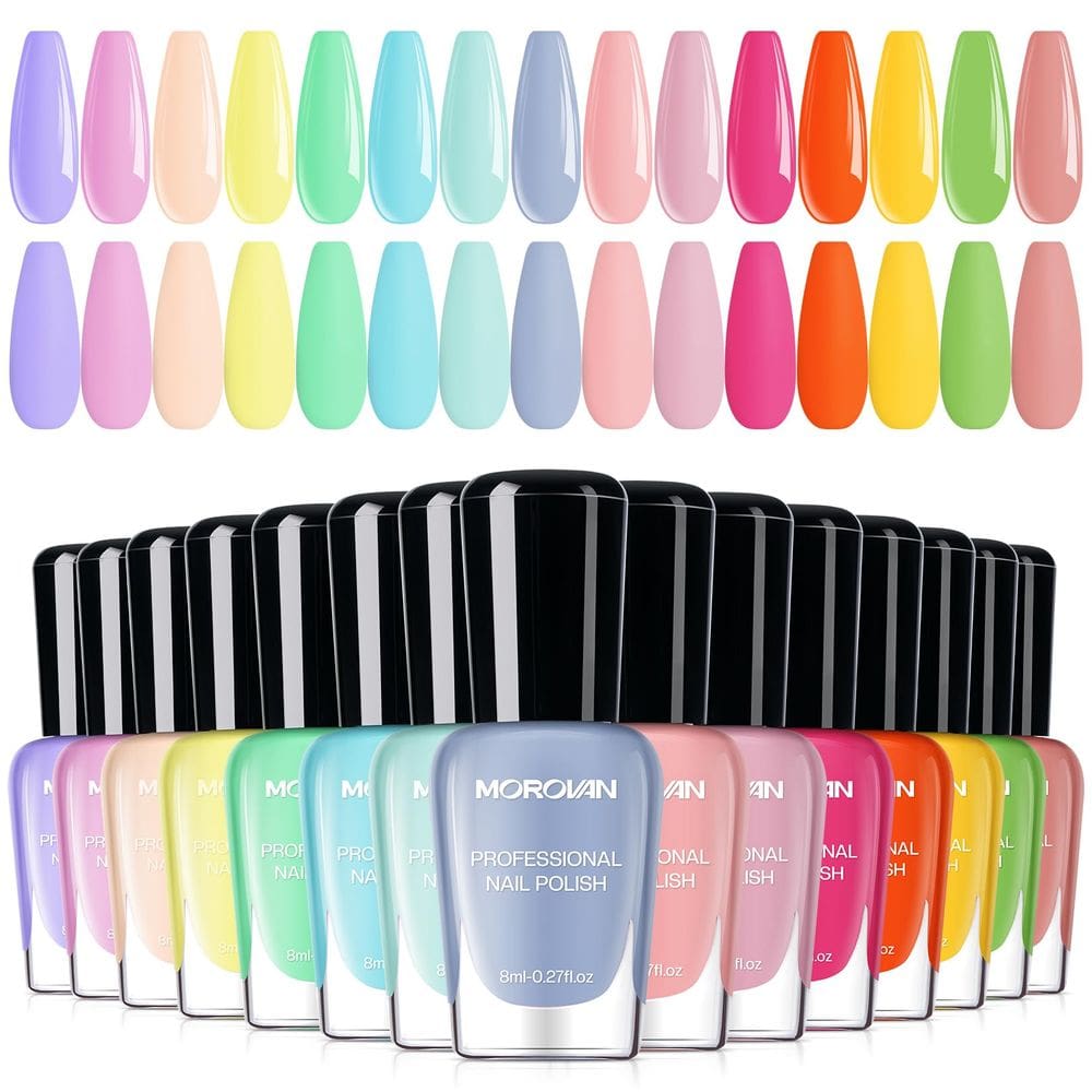 Conjunto de esmaltes Morovan Pastel Macaron Rainbow 8 mL x 6