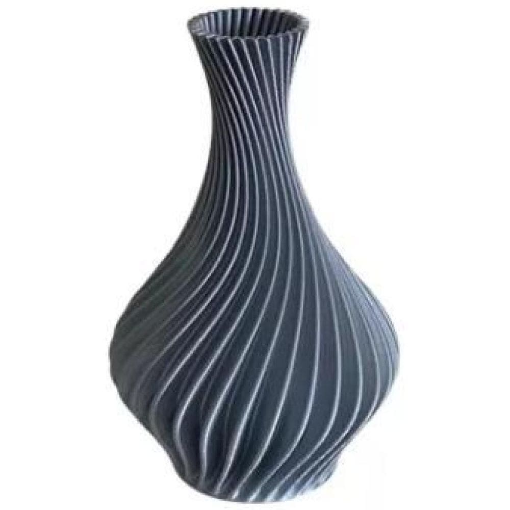 Vaso Plantas Modelo Espiral Cinza- Jarro Decoração 18Cm
