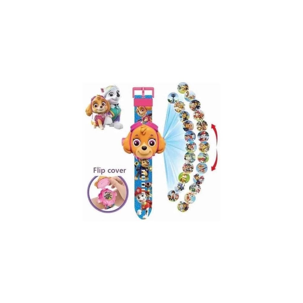 Assista à projeção digital infantil Paw Patrol 3D rosa