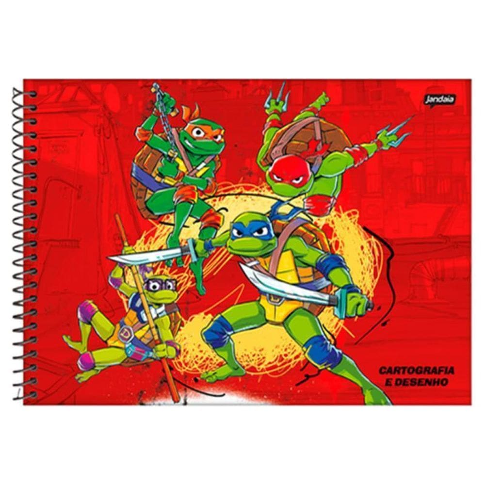 Caderno Espiral 275X200Mm Cd Cart 80Fls Tartarugas Ninja