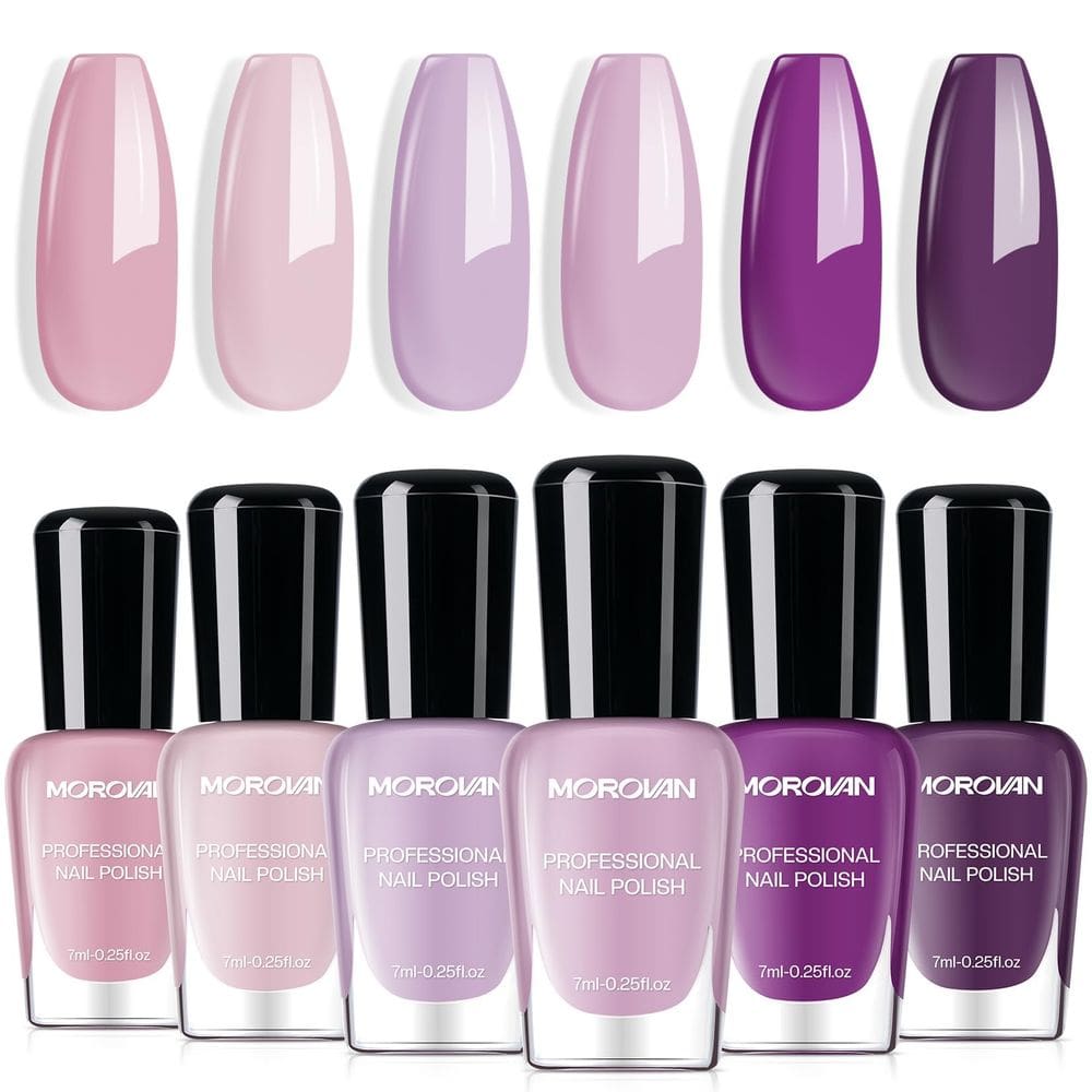 Conjunto de esmaltes Morovan Lilac Light Purple 7mL Quick Dry
