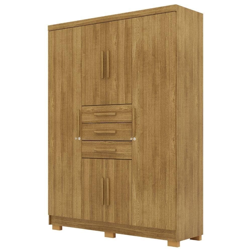 Guarda Roupa Casal Taurus 6 Portas Nature Vila Rica