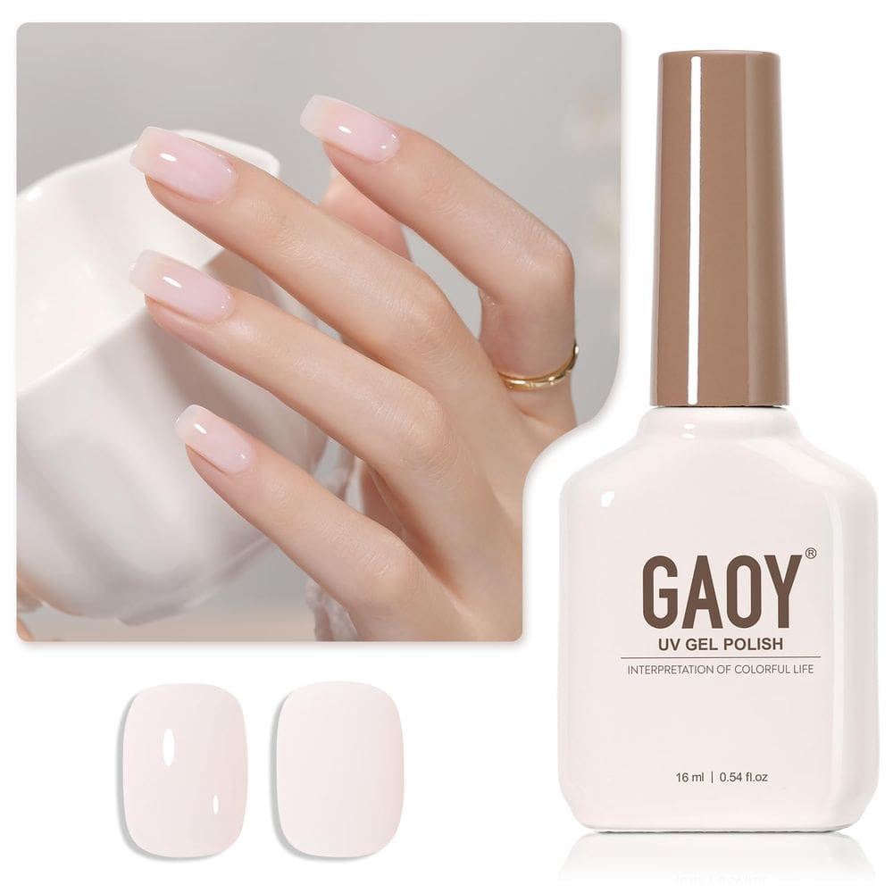 Verniz de unhas em gel GAOY Jelly Nude Sheer Pink 16 ml para arte de unhas