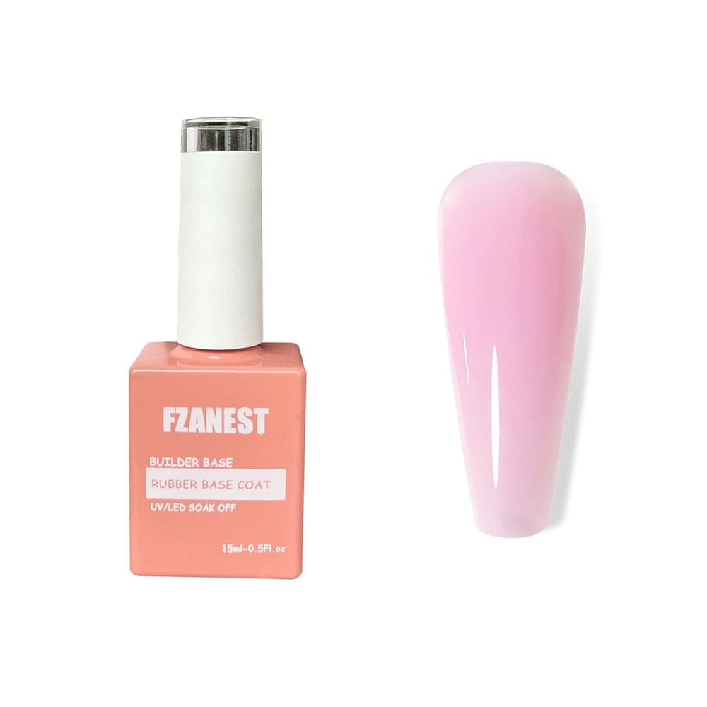 Verniz de unhas em gel FZANEST Rubber Base rosa leitoso com gel Builder