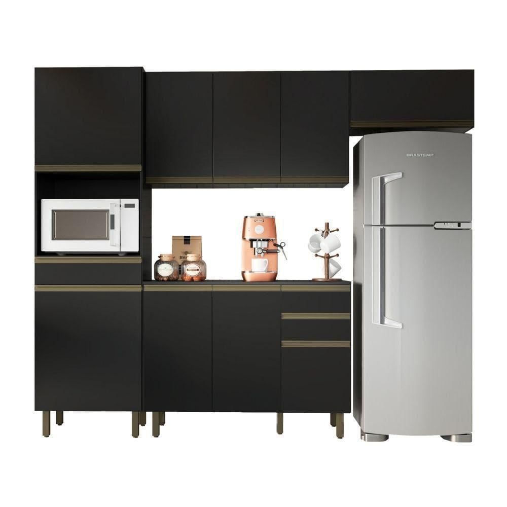 Cozinha Modulada 4 Peças 250x210 Vollare Fiorello Preto