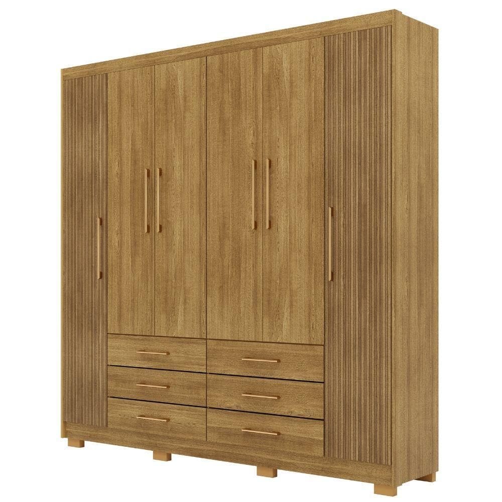 Guarda Roupa Casal Canadá 6 Portas Nature Brisa Vila Rica