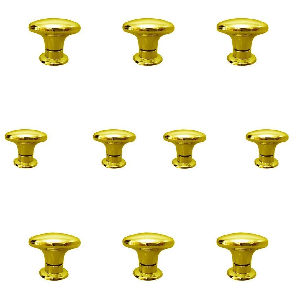 Kit 10 Puxador Oval Pequeno Dourado