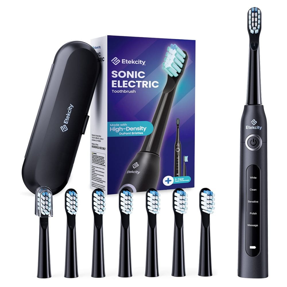 Escova de dentes elétrica Etekcity para adultos/crianças 8 cabeças de escova
