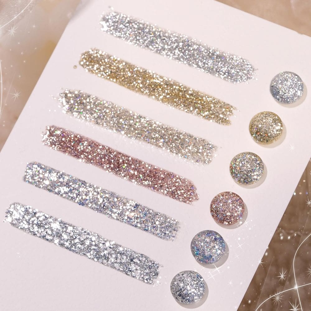 Conjunto de esmaltes GAOY Reflective Glitter 6 cores 6,5 ml Soak Off