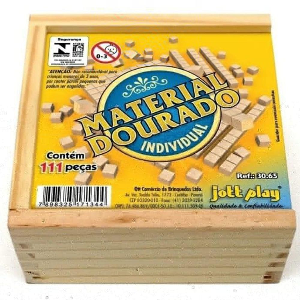 Material Dourado 111 peças - Caixa madeira - Jott Play