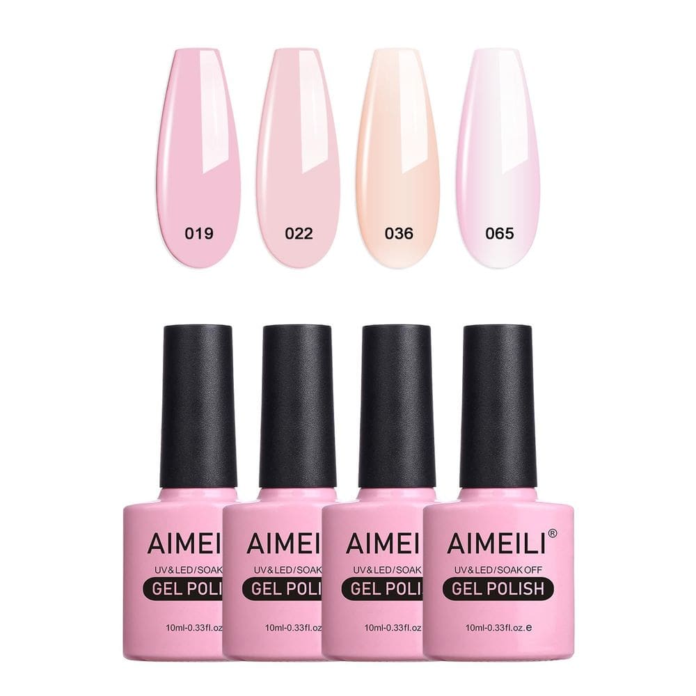 Conjunto de esmalte de gel AIMEILI Nude de 4 x 10 mL Soak Off UV/LED