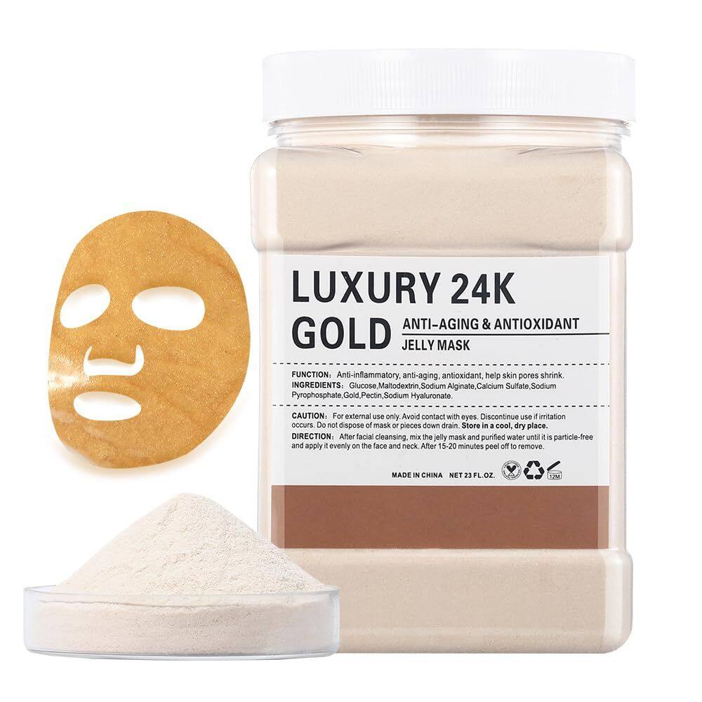 Máscara facial gelatinosa GUOYAOLIFU 24K Gold 680ml Hidratante e Hidratante