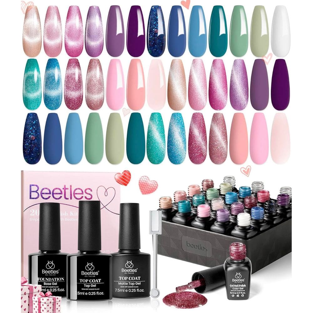 Conjunto de esmaltes Beetles Cat Eye Gel 24 unidades com bastão magnético