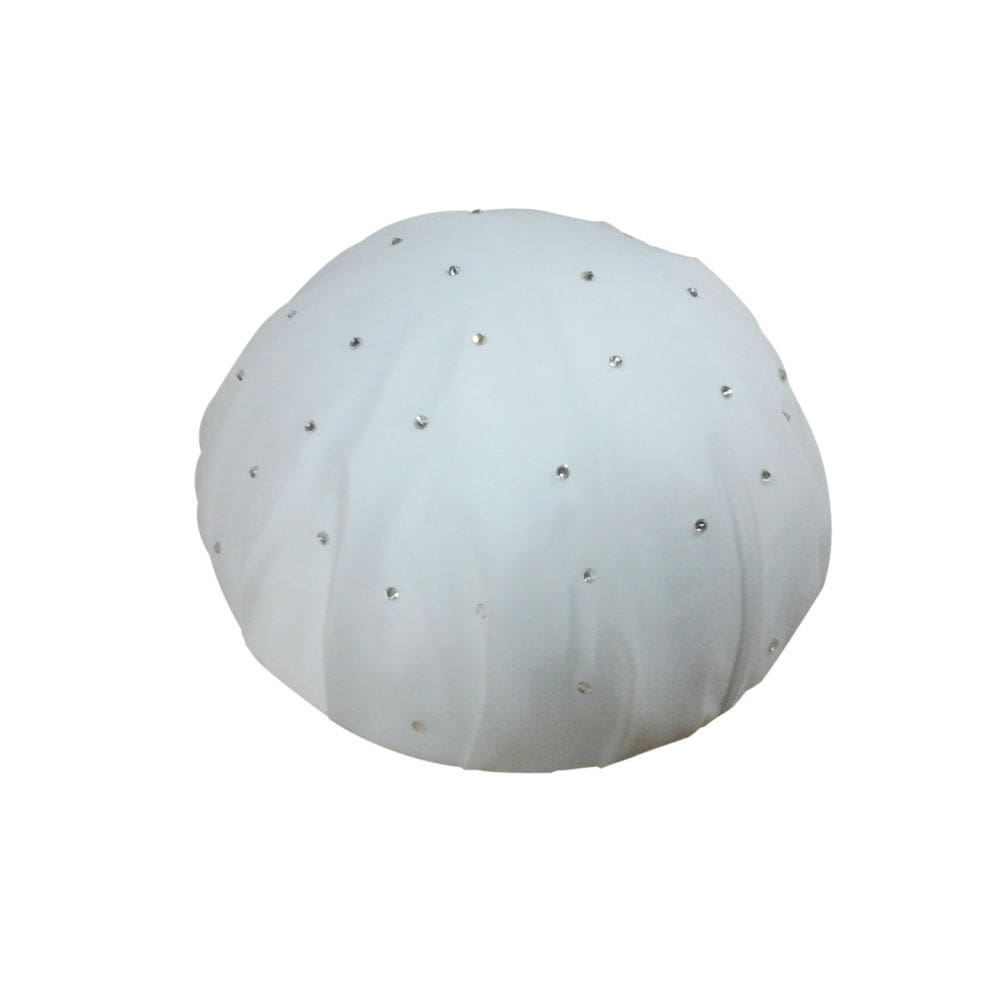 Touca de Banho Branca Lisa com Strass 28cm de Diâmetro