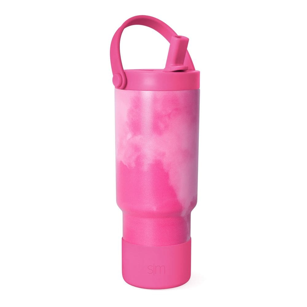 Garrafa de água Simple Modern Trek Pivot 710 ml Kids Pink Steel