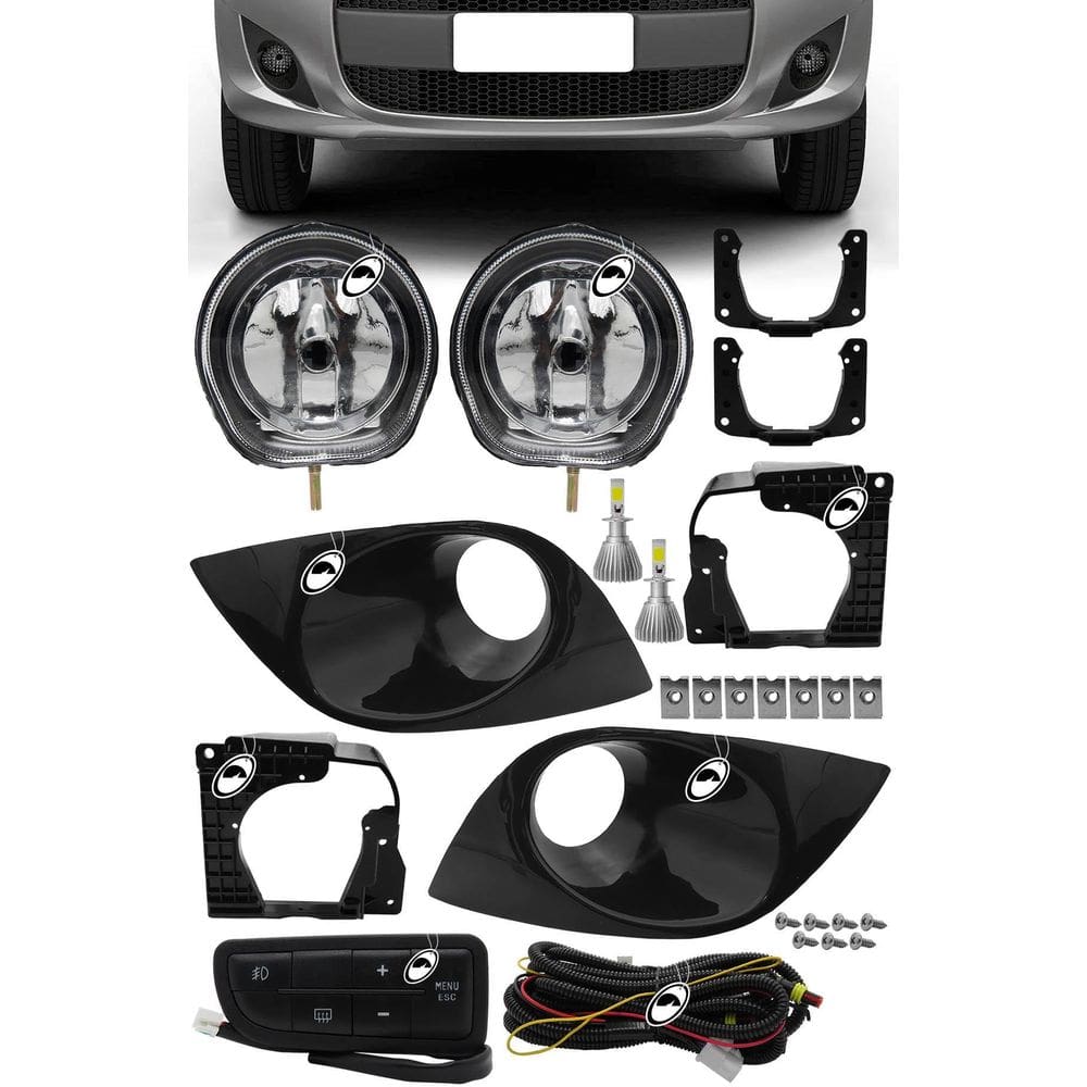 Kit Farol Milha Neblina Novo Palio G5 2012 A 2017 Botão