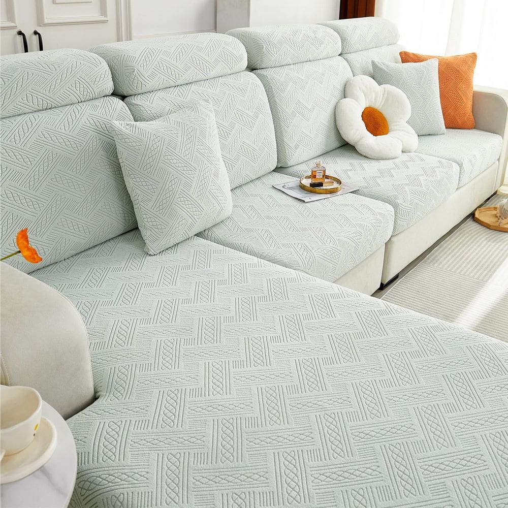 Capas de almofada hyha Stretch Sofa Seat Slipcover cinza claro