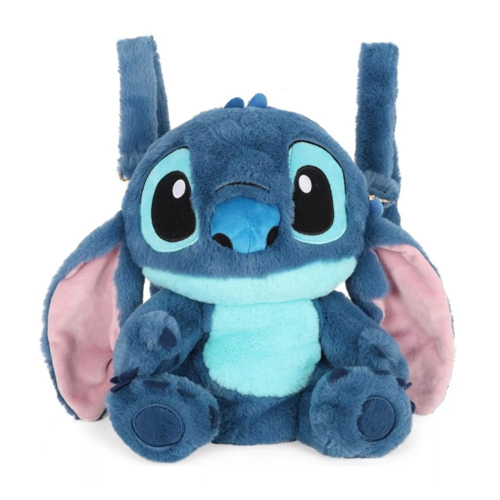 Mini Mochila de Costas 2 em 1 Bolsa Pelúcia Stitch Disney
