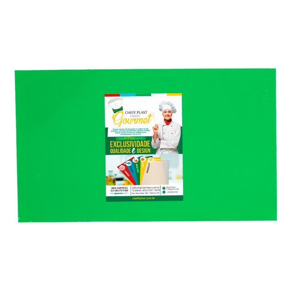 Tábua De Corte Liso Polietileno Pead Verde 08X250X330Mm