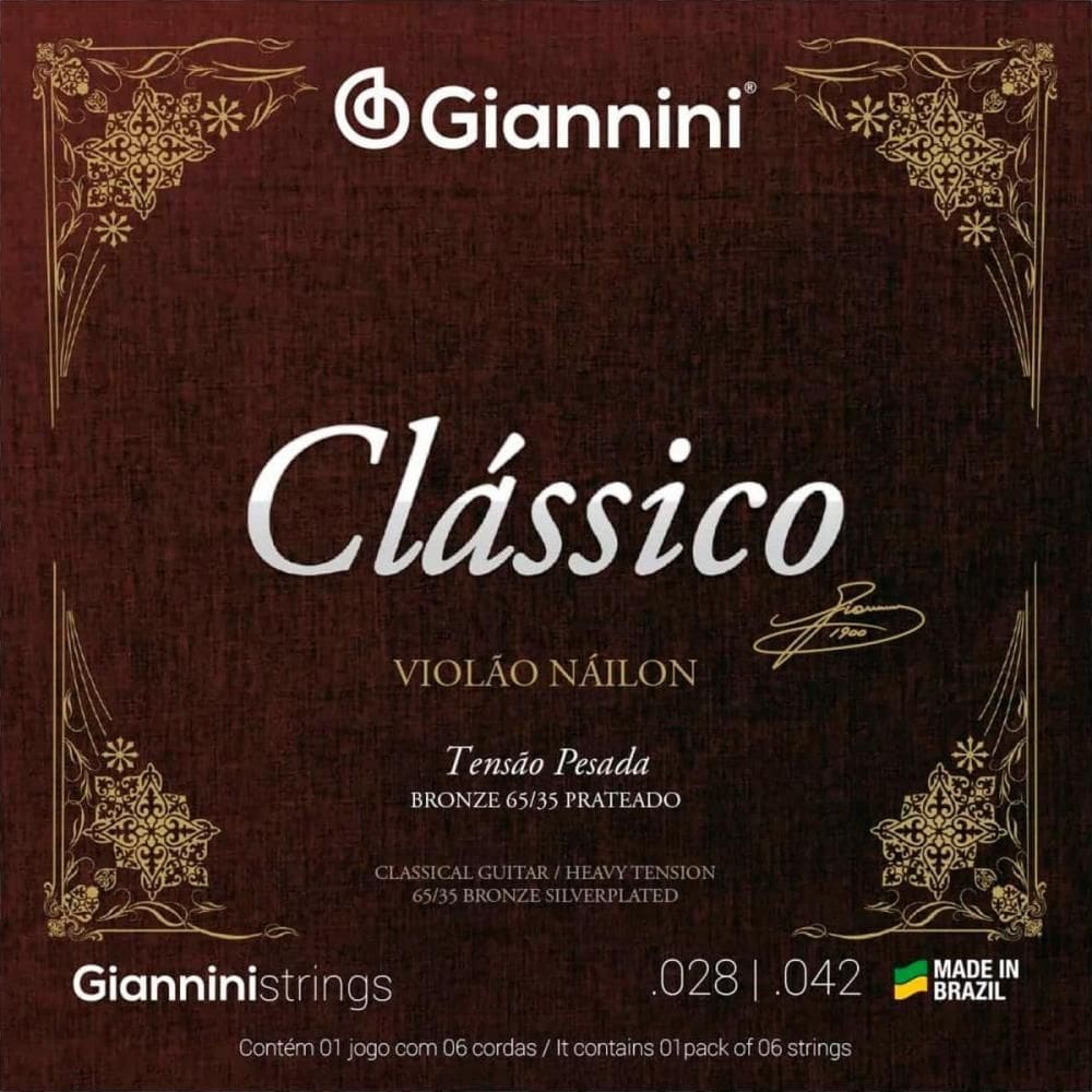 Encordoamento Violão Nylon Giannini Genwpa Pesada Clássico