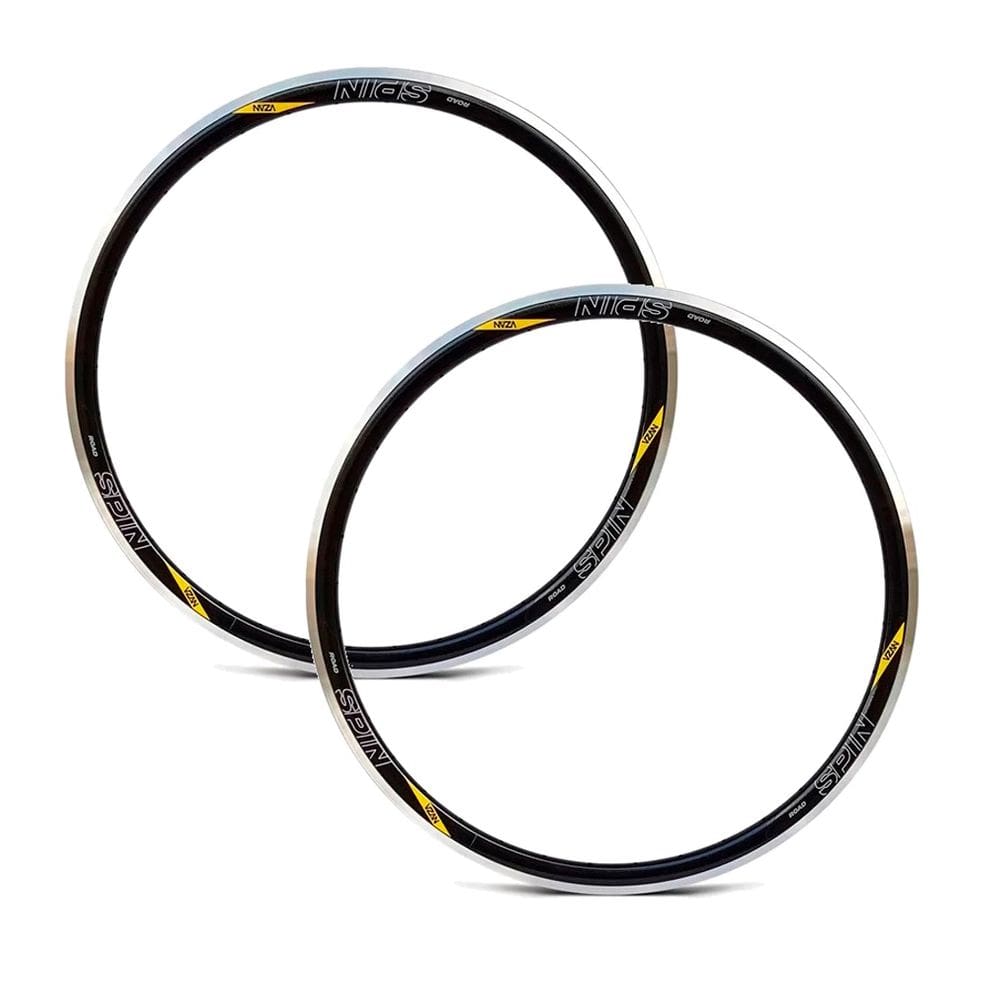 Kit 2 Rodas Aros 700C/36 Furos Road Bike Gravel Estrada V-Brake Válvula Fina Spin Vzan