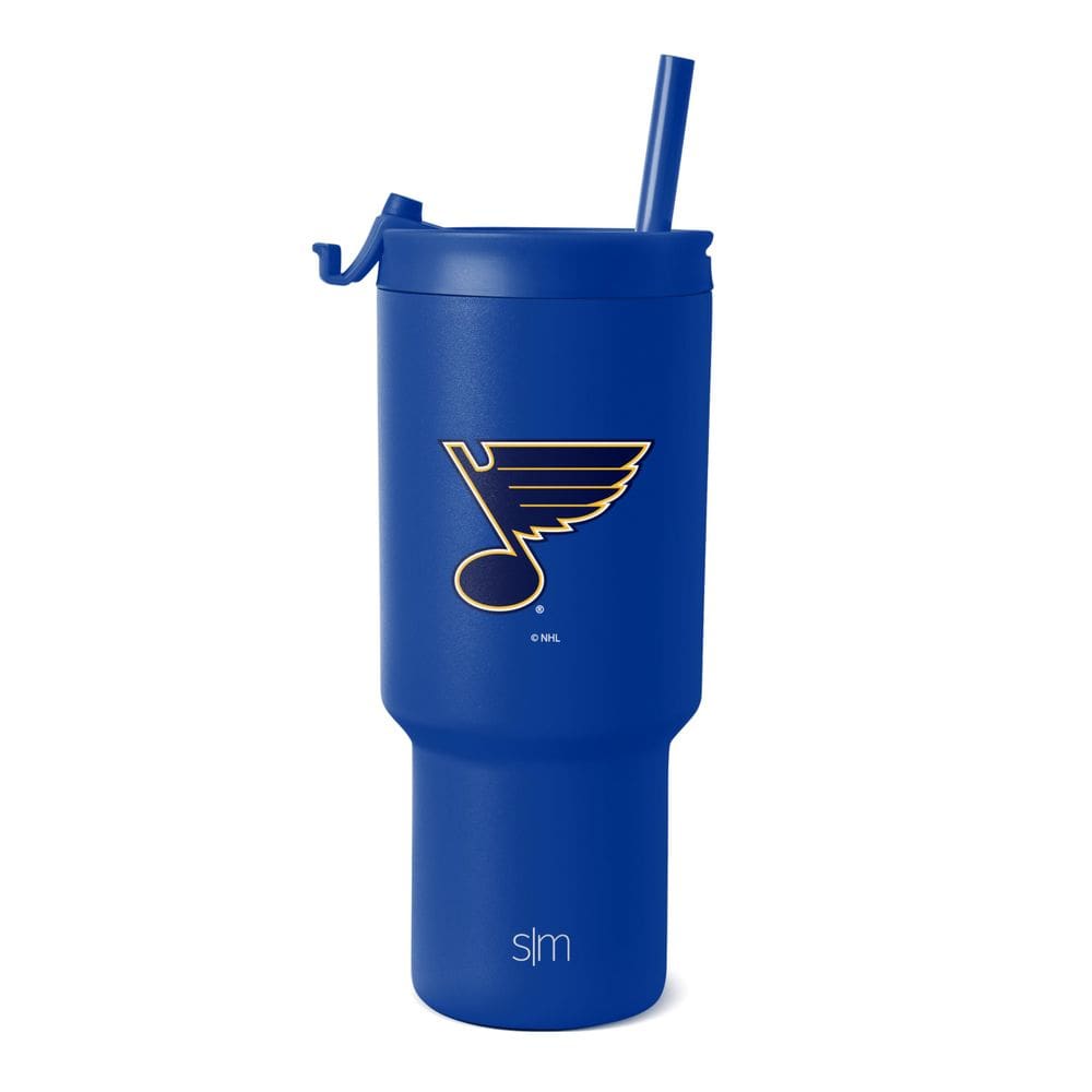 Copo Simple Modern NHL St. Louis Blues 900 ml com tampa e canudo