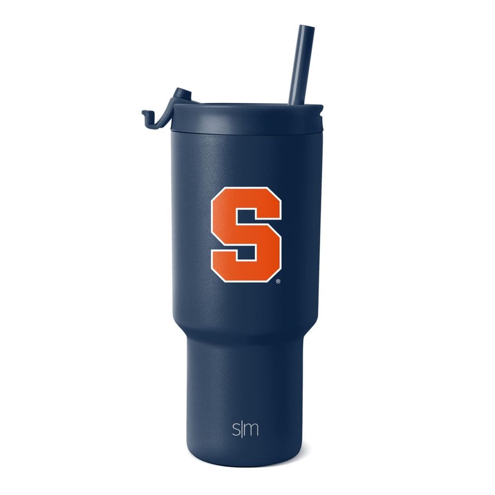 Copo Simple Modern Syracuse Orange 900 ml com tampa e canudos
