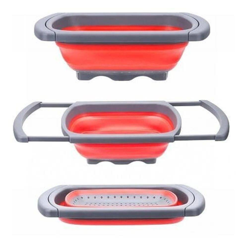 Escorredor Retrátil Com Alça Silicone E Plastico Utensílios
