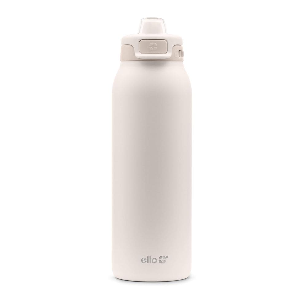 Garrafa de água Ello Pop & Fill 946ml de creme de aço inoxidável