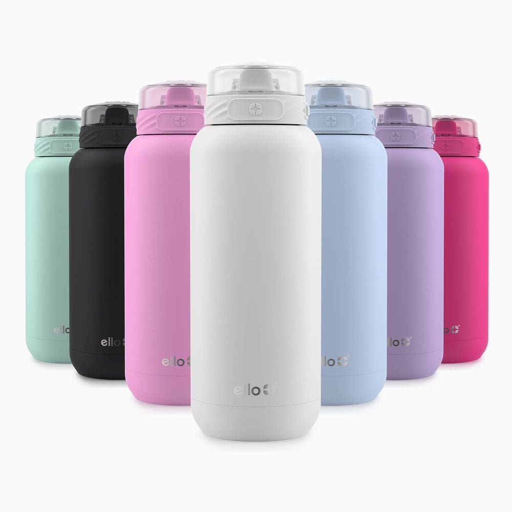 Garrafa de água Ello Cooper 650ml de aço inoxidável branca
