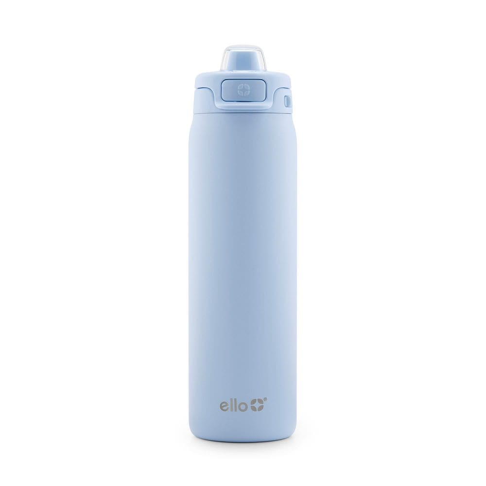 Garrafa de água Ello Pop & Fill 650 ml de aço inoxidável azul halógeno